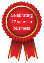 Red Ribbon Image Celebrating 27 Years In Business Image